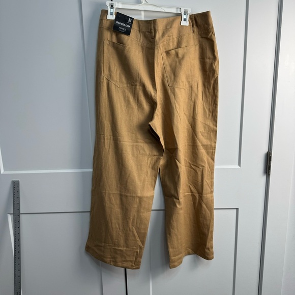 Jones New York Signature Brown High Rise Crop Linen Blend Pants Size 10 NWT - Picture 10 of 14